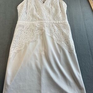 Charlotte Russe White Lace Dress with Zipper